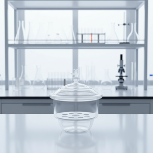 Équipement de laboratoire de <span class=keywords><strong>chimie</strong></span> personnalisé, dessiccateur sous vide <span class=keywords><strong>en</strong></span> <span class=keywords><strong>verre</strong></span> borosilicate ambré transparent à paroi épaisse avec plaque <span class=keywords><strong>en</strong></span> porcelaine - Product Image 6