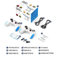 Console de jeu X10 Ultra 128 Go, plus de 30 000 jeux rétro, console de jeu vidéo 4K HD avec 2 manettes sans fil Hurricane Blue 2.4G