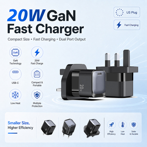 Cargador USB C de 20W con Logotipo Personalizado, Adaptador de Carga Rápida <span class=keywords><strong>GaN</strong></span>, Enchufe del Reino Unido, Cargador Rápido PD, Proveedor Mayorista - Product Image 4