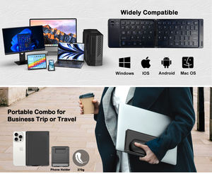 لوحة مفاتيح بلوتوث نحيفة للغاية قابلة للطي، مفاتيح مقصية، قابلة لإعادة الشحن عبر Type-C، صامتة، متعددة الأجهزة، مناسبة للابتوب والتابلت والمكتب والسفر - Product Image 2