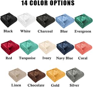 厂家直销软毛绒床上用品沙发扔纯色珊瑚绒家居毛毯 - Product Image 5