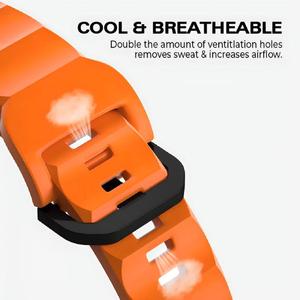 低刺激性スポーツシリーズオレンジ色のシリコーン時計ストラップ工場卸売快適 - Product Image 5