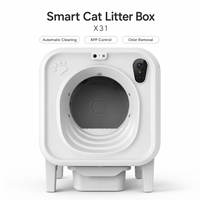 Bac à litière intelligent pour chat avec caméra HD, surveillance par application, reconnaissance multi-chats et élimination des odeurs pour la vente en gros