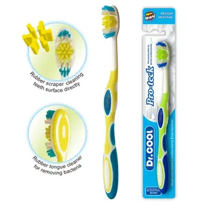 Eco friendly adult teeth whitening home plastic toothbrush with whitening cups