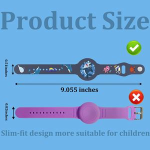 Bracelet en silicone personnalisable et étanche pour AirTag, pour enfants, avec étui de protection mignon à motif de dessin animé, sangle réglable, sérigraphie, cadeau - Product Image 4