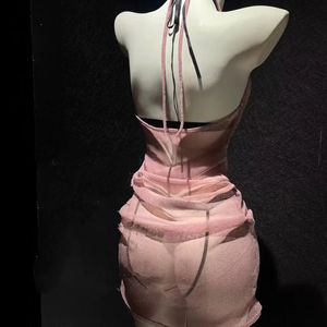 Conjunto de lencería transparente de encaje estándar al por mayor para mujer, camisón de media noche, lencería íntima de malla transparente - Product Image 2