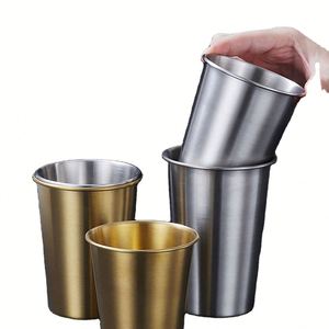 Custom Logo 16oz Stackable Stainless Steel Drinking Cup Reusable Metal Tumbler for Outdoor Promotion - Product Image 4