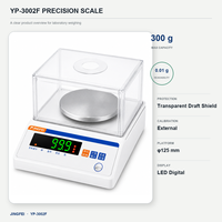 Balance de laboratoire numérique de précision JINGFEI YP-3002F 300g x 0.01g avec écran transparent, batterie rechargeable, pesée manuelle