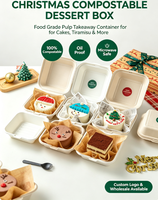Contenant alimentaire jetable en pulpe de canne à sucre résistant à l'huile, boîte à bento en bagasse écologique pour gâteaux et repas