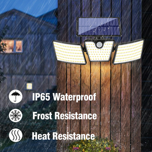 Extérieur étanche IP65 3 tête détecteur de mouvement 265 led haute lumen cour solaire <span class=keywords><strong>applique</strong></span> murale pour garage jardin paysage patio - Product Image 6