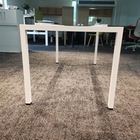 Cadre de table en métal carré blanc, base de pied de bureau rectangulaire en fer avec revêtement en poudre personnalisé en usine pour poste de travail