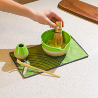 Ensemble de bol à Matcha de style japonais Outils de cérémonie du thé Coffret cadeau en céramique Outils à Matcha avec emballage en boîte de couleur