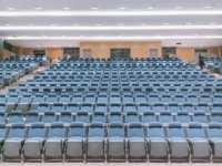 Sièges de théâtre doubles pliables ergonomiques en alliage d'aluminium rouge commercial, acceptant les commandes OEM, avec appui-tête réglable – En promotion