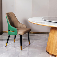 Table Basse Ronde Pivotante de Luxe Moderne en Pierre Frittée pour 6 Personnes, Pieds Métalliques, Écologique et Durable pour Restaurants