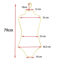 2025 Durable argent métal cintre corps forme métal Bikini maillots de bain cintre pour adultes enfants garde-robe maillot de bain