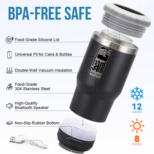14oz thép không gỉ thông minh có thể Cooler Tumbler với <span class=keywords><strong>Bluetooth</strong></span> Loa chân không cách nhiệt bia chủ cho cắm trại Durable & xách tay - Product Image 2