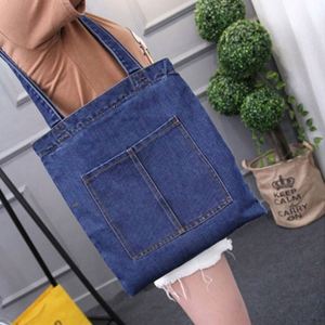 Sac à bandoulière grande capacité pour femme, sac à bandoulière décontracté en jean, sac de shopping en jean - Product Image 3