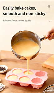 Moule à gâteau en silicone antiadhésif à 6 cavités, motif rose, de qualité alimentaire, réutilisable, mignon, magnétique, pour chocolat, bonbons et glaçons DIY - Product Image 4