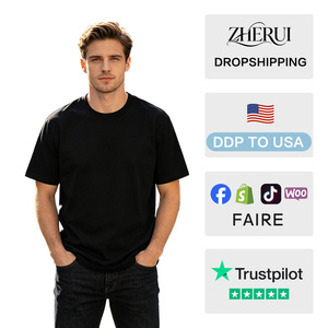 Nouveau T-shirt décontracté pour homme en coton pur 220 g/m², col rond, respirant, couleur unie, coupe ample, manches courtes - Product Image 2