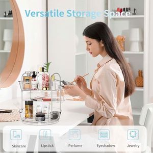 Rotating <b>Makeup</b> Organizer 360 Spinning Skincare Organizers for <b>Vanity</b> Clear Organizing Containers for Bathroom Countertop - Product Image 5