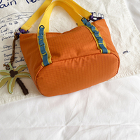 Sac à bandoulière en nylon pour femmes, couleur contrastée, avec large sangle détachable, sac messager décontracté de grande capacité, pour les voyages quotidiens