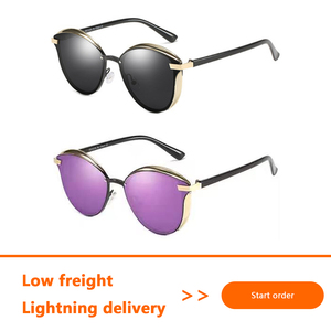 Venta al por mayor Vintage Mujer Cat Eye Gold Aluminio Gafas de sol TAC Lentes polarizadas Moda Gafas de sol Feminino Cat Eye Gold - Product Image 2