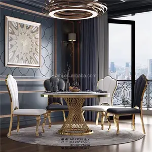 Chaise de salle à manger empilable en acier inoxydable doré, Offre Spéciale