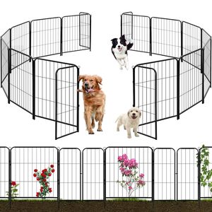 Kandang Anjing Indoor Outdoor Terlaris, Pagar Pengaman Besi dengan Kancing Jepret untuk Hewan Kecil, Kandang Anjing - Product Image 2