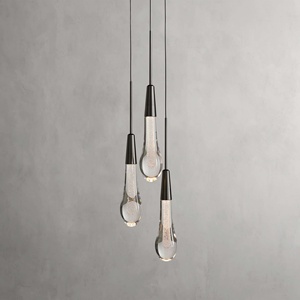 Modern American Simples e High-end Pendurado Luz Sala de Jantar Sala de estar Decoração Home Clear Glass Raindrop Pendant <span class=keywords><strong>Light</strong></span> - Product Image 2