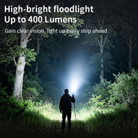Lampe torche zoomable SUPERFIRE F1-C 400LM en alliage d'aluminium avec batterie rechargeable USB 18650, étanche, EDC, pour extérieur