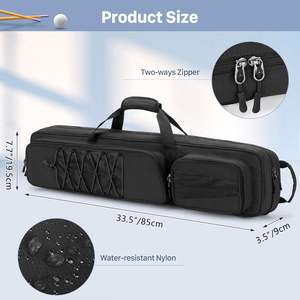 New Durable 4x5 Pool <b>Cue</b> Case, Billiard <b>Stick</b> Carrying Case Holds 4 Butts and 5 Shafts, Soft Pool <b>Stick</b> Bag - Product Image 5