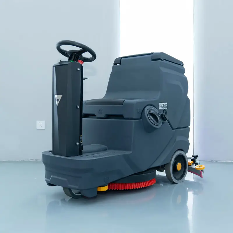 Professional Smart Driving Warehouse Battery Operated Ride On Floor Scrubber For Epoxy