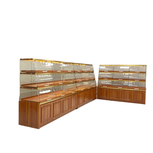 Hong <span class=keywords><strong>zhan</strong></span> 3-Tier Treo Tường Bánh đồ nội thất hiển thị Showcase LED chiếu sáng bánh mì kệ trưng bày - Product Image 1