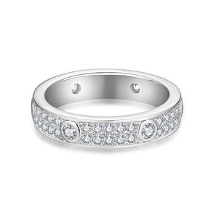 Impostazione lunetta anello Moissanite S925 argento placcato oro bianco 18K D colore VVS scintillante GRA certificato anello matrimonio di lusso eterno - Product Image 6