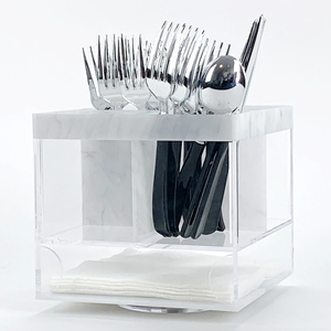 Rõ ràng <span class=keywords><strong>lucite</strong></span> vàng bạc tổ chức Caddy với bencher thẻ AL hamichya bộ và Khăn ăn chủ cho shabbat hoặc yom tov bảng - Product Image 6