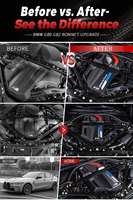 غطاء محرك من ألياف الكربون الجاف بيرفيبلاي بتصميم MP لسيارات BMW M2 M3 M4 G80 G81 G82 G83 G87 S58، طقم هيكل غطاء المحرك