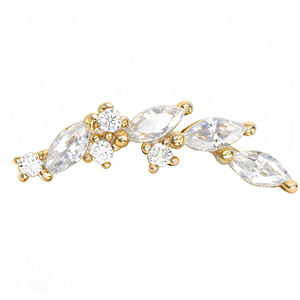 Lotus Argent Sterling 925 Moissanite, Meilleure Vente, Clous de Cartilage à Dos Plat, Piercing, Bijoux de Fête, Cadeau Raffiné - Product Image 6