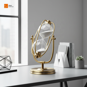 <span class=keywords><strong>Sablier</strong></span> en métal moderne fait main personnalisable, 10/15/30 min, grand ou petit, portable, écologique, cadeau de décoration rotatif - Product Image 3