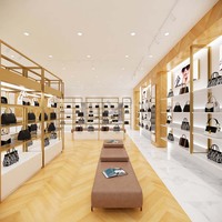 LUX Design Factory Présentoir personnalisé de sacs en métal doré Armoire vitrine de sacs de vente au détail avec garantie de 5 ans Capacité de 500 magasins