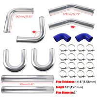 Alibaba Kit de tubes de turbine pour refroidisseur intermédiaire en aluminium universel de 2mm d'épaisseur-32 pièces pour la modification de voiture, tailles 2.5 "/3" disponibles