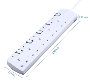 2026 NEUER Blitzschutz Universeller Steckdosenverteiler 4/6 AC-Steckdosen Erweiterungsplatte mit Unabhängigem Schalter IP44/IP54 20A WIFI - Product Image 3