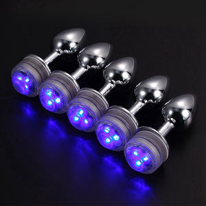 Scatola personalizzata gratuita colorata lampada a LED Vagina massaggiatore giocattoli sessuali in metallo <span class=keywords><strong>Plug</strong></span> anale per uomini e donne gioco adulto - Product Image 5
