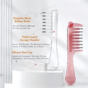 Transparante hervulbare essentiële olie haarborstel hoofdhuidverzorging applicator borstel olieverdelingskam thuis haarverzorging styling tools - Product Image 1