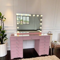 Coiffeuse Moderne de Luxe en Gros pour Chambre à Coucher, Ensemble avec Miroir et Tabouret, Meuble de Maison à Usage Général