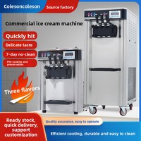 Machine à crème glacée commerciale verticale automatique à haut rendement, en acier inoxydable, pour la fabrication de cornets et de coupes glacées