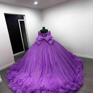 Vestidos de Noche LY-PD0249, Vestidos de Fiesta, Vestidos de Gala Coloridos de Lujo con Lentejuelas, Tul, Volantes, Lazo, Vestido de Graduación - Product Image 3