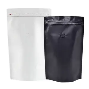 A granel de plástico negro mate 1 libra 2Kg Costa Rica 1Kg impreso personalizado bolsas de café 250G