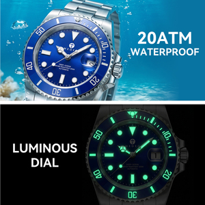 Orologio Meccanico Automatico da Uomo Personalizzato con LOGO del Marchio, in Acciaio Inossidabile Argento, Orologio da Polso Subacqueo di Lusso, Migliori Orologi da Uomo - Product Image 4