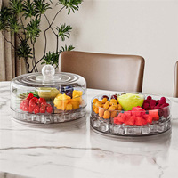 Buiten koelbox met 4 compartimenten, multifunctioneel, voor voedsel, fruit, groenten en salades, taartplateau
