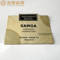 Etiqueta Adhesiva Curva para Botella de Vino Pisco, de Metal, Aluminio, Color Dorado Antiguo, para Empaque